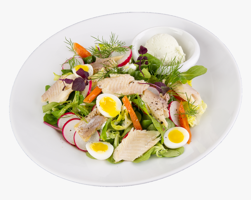 Salad With Fillet Of Smoked Trout, Lettuce, Radish,, HD Png Download, Free Download