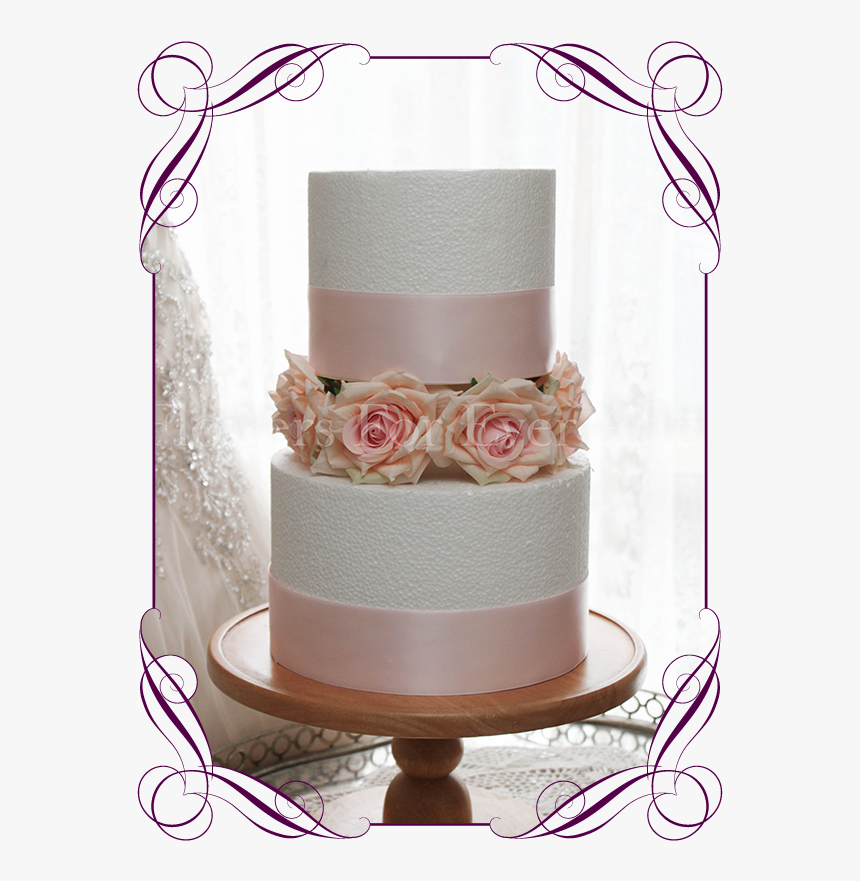 Pink Rose Silk Artificial Cake Flowers For Wedding, HD Png Download, Free Download