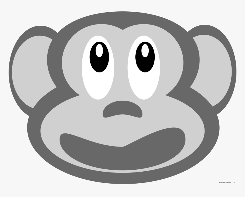 Monkey Face Animal Free Black White Clipart Images, HD Png Download, Free Download