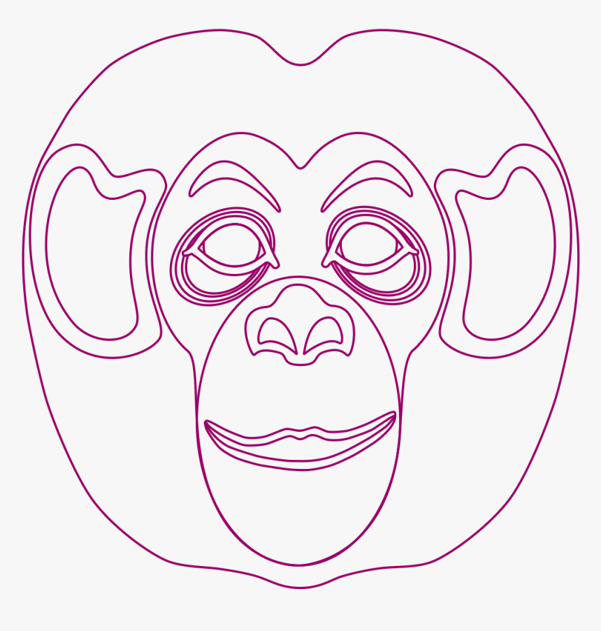 Monkey Face Mask To Colour Png, Transparent Png, Free Download