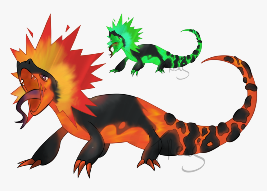 Fire Dragon Komodo Dragon Pokemon, HD Png Download, Free Download