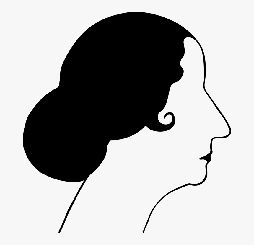 Roaring 20s Black And White Png - Woman Face Profile Vector, Transparent Png, Free Download