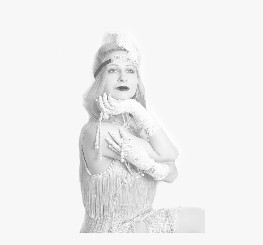 Flapper Makeup And Dress - Girl, HD Png Download, Free Download
