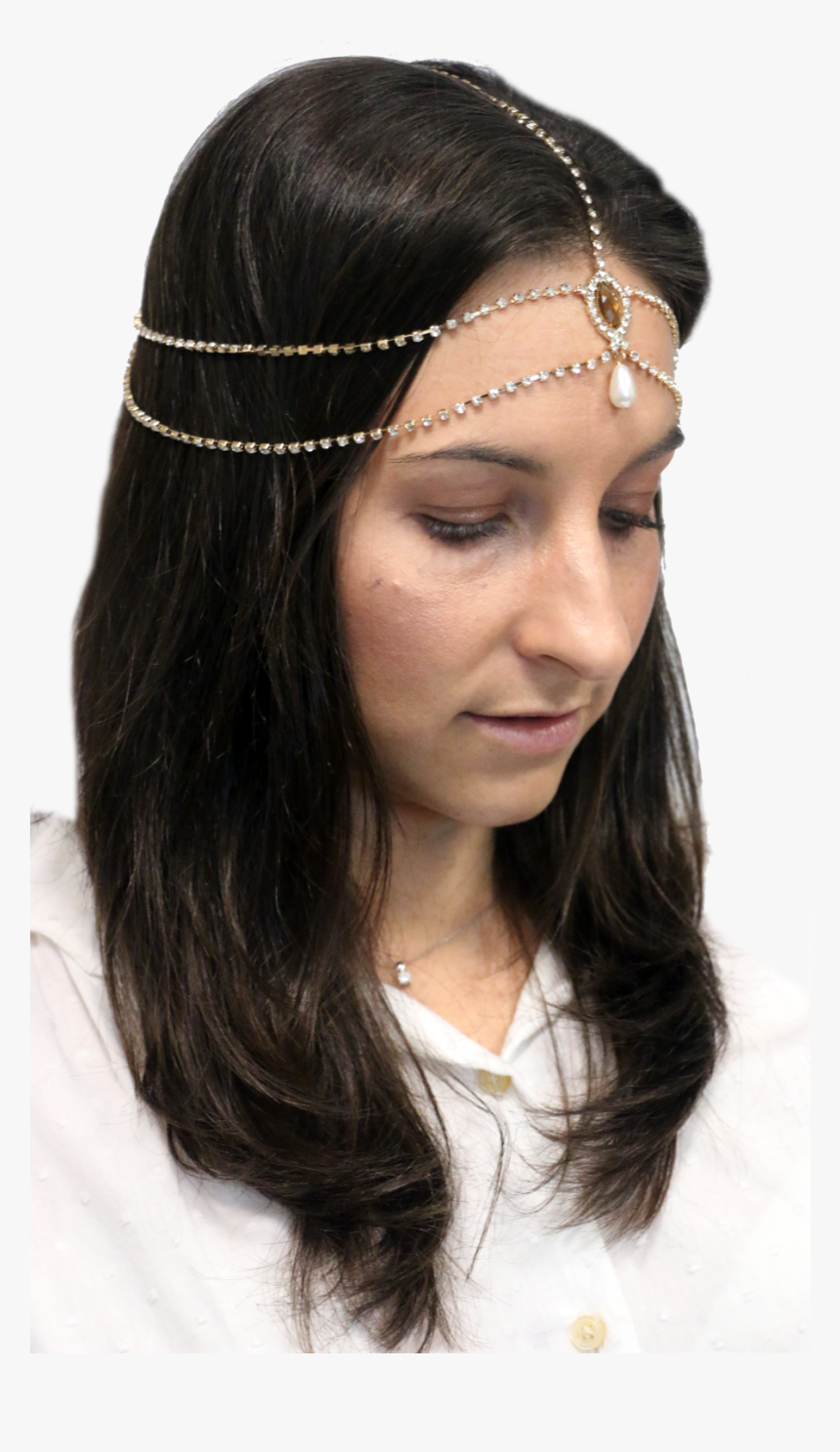 1920"s Gatsby Flapper Head Chain Gold - Flapper, HD Png Download, Free Download