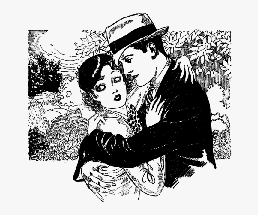 1920s Black And White Romantic Art, HD Png Download, Free Download