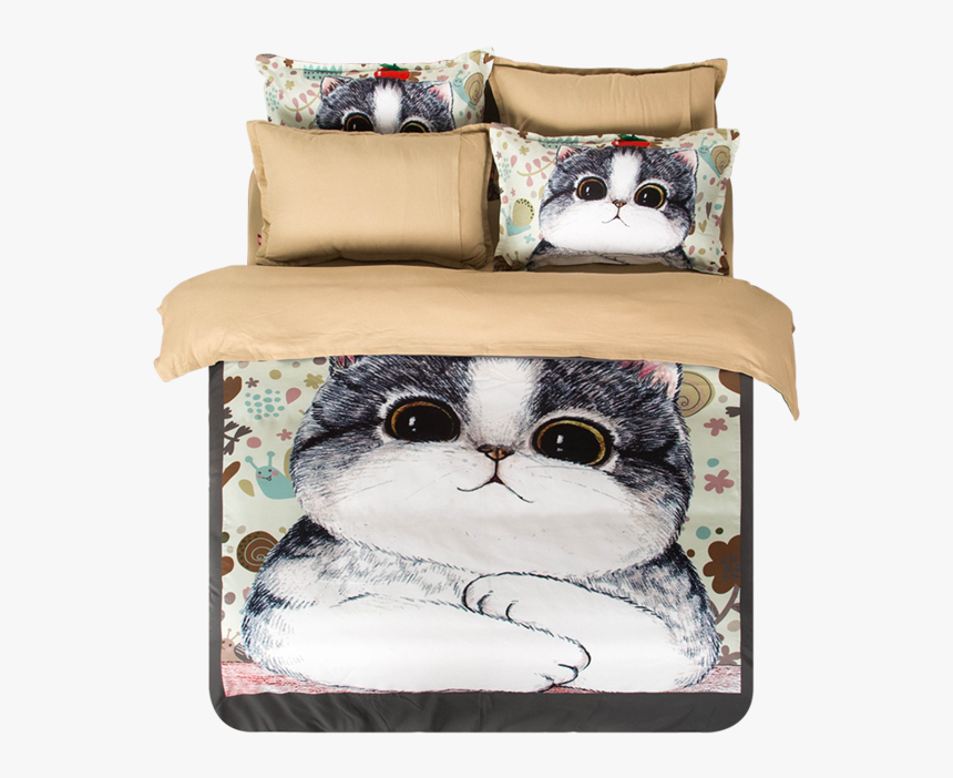 Cat Print Bedding Set - Bed Sheet, HD Png Download, Free Download