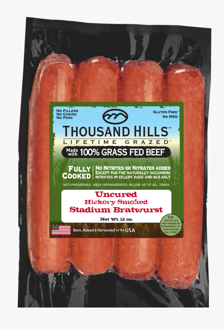 Thousand Hills Hot Dog Label, HD Png Download, Free Download