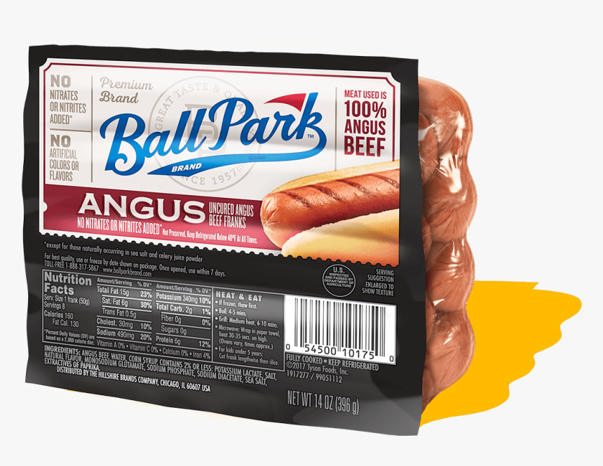 Bratwurst - Ball Park Beef Franks Nutrition Label, HD Png Download, Free Download