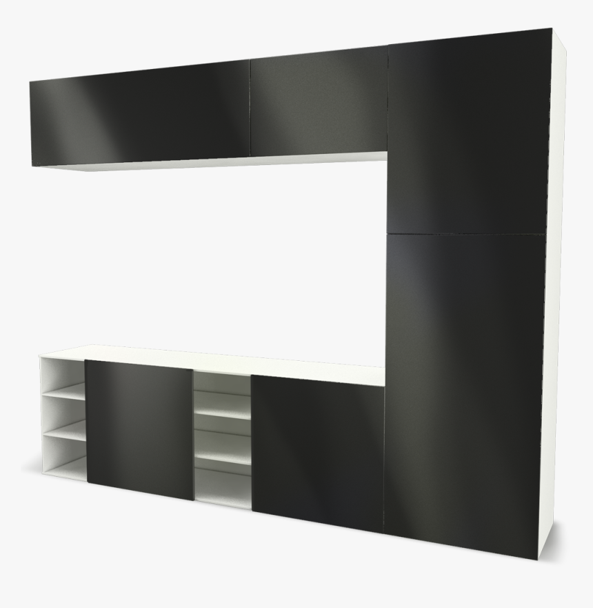 Besta Storage Combination With Sliding Door Black3d - Besta Black And White, HD Png Download, Free Download