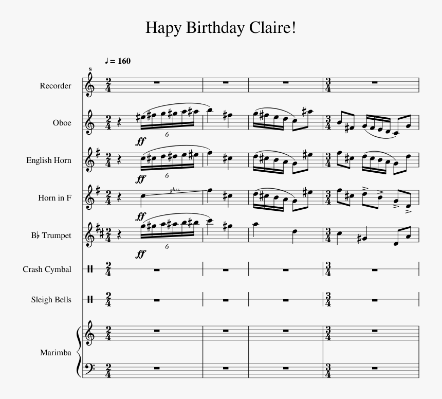 Transparent Birthday Horn Png - Sheet Music, Png Download, Free Download