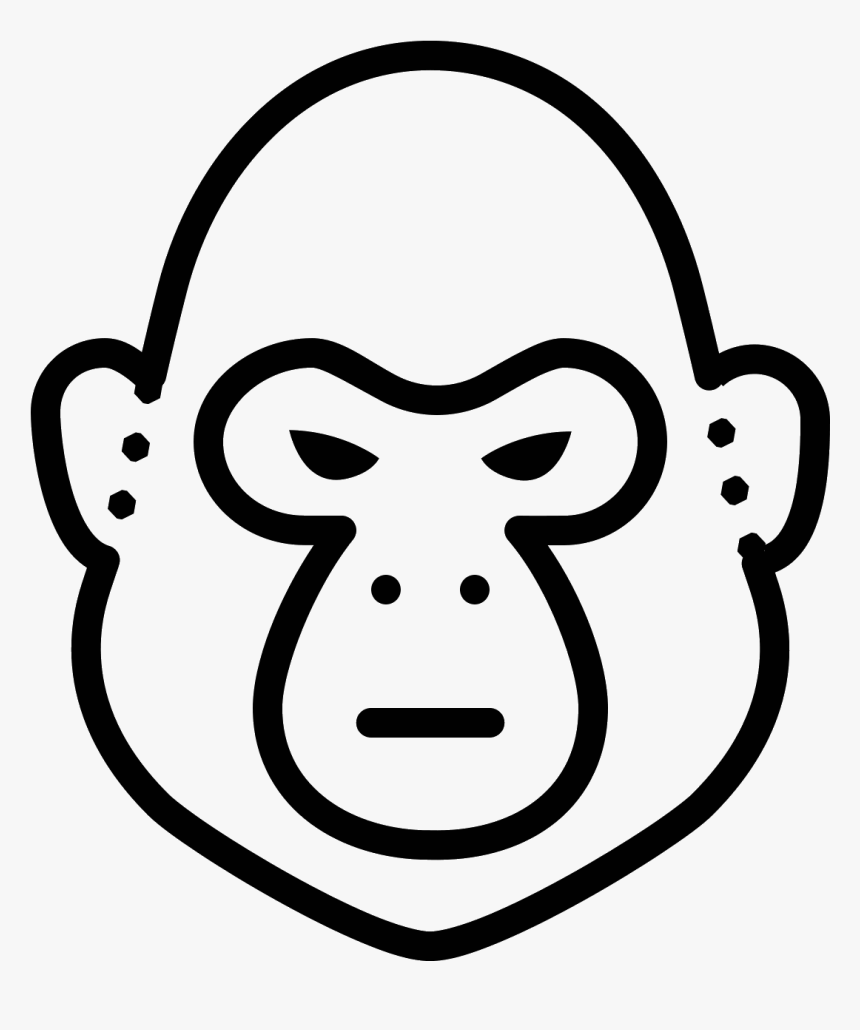 Screaming Vector Black White Face Frames Illustrations - Draw A Gorilla Face Easy, HD Png Download, Free Download