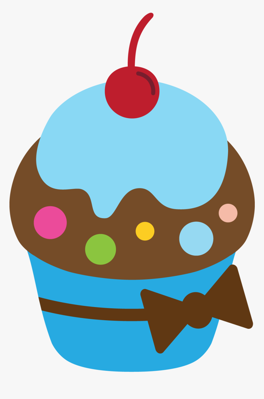 Candyland Clipart Blue Lollipop Giant Cupcake - Blue Cupcake Clipart, HD Png Download, Free Download