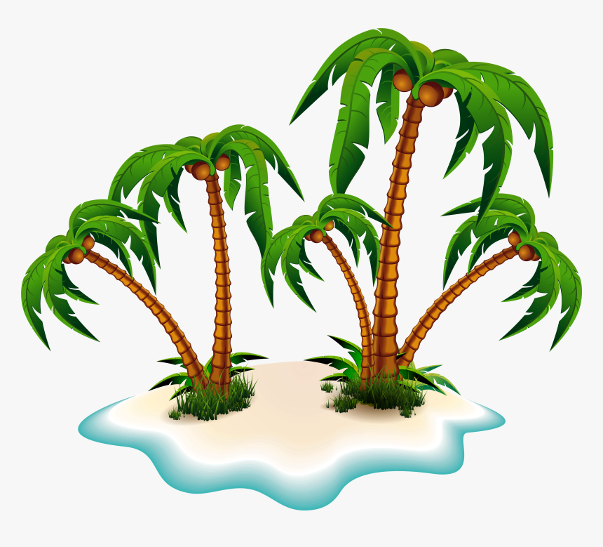 Trees And Island Png - Palm Tree Island Clipart, Transparent Png, Free Download