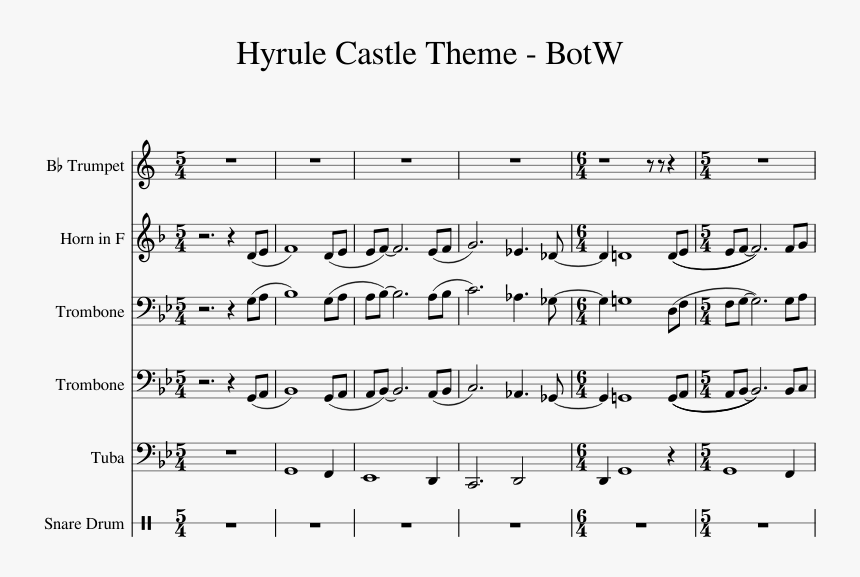 Transparent Botw Png - Hyrule Castle Botw Sheet Music, Png Download, Free Download