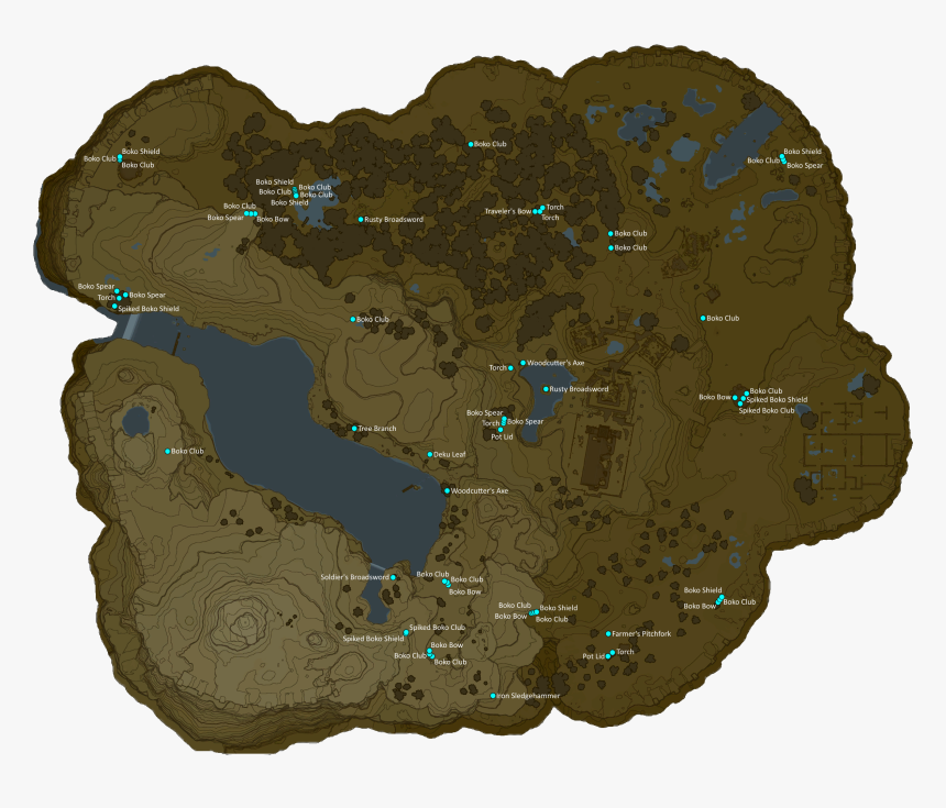 Zelda Weapon Spawn Map, HD Png Download, Free Download
