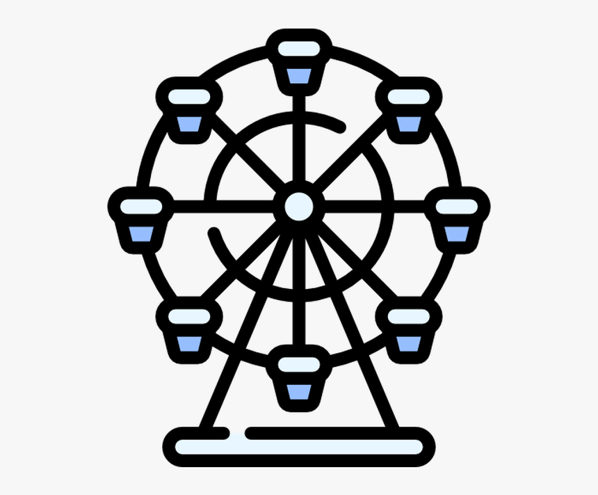 Ferris Wheel Vector Graphics Drawing Car - Icon Amusement Park Png, Transparent Png, Free Download