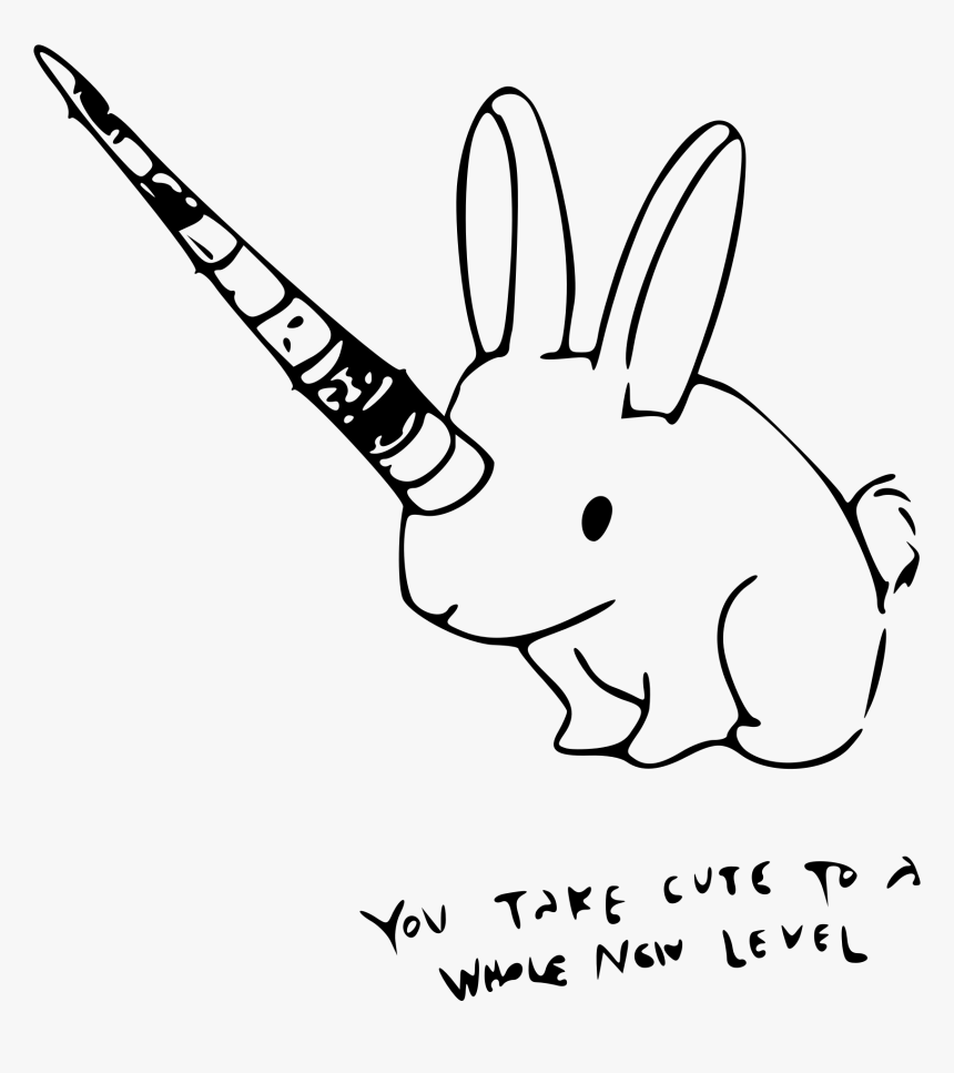 Bunnycorn Outline Clip Arts - Bunny Line Art, HD Png Download, Free Download