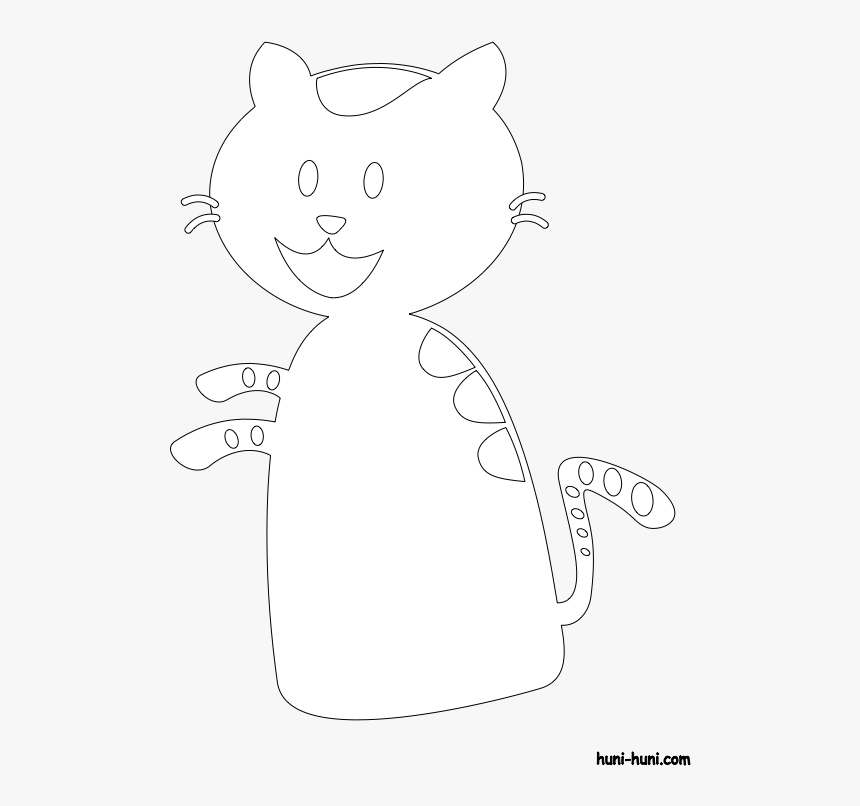 Huni Huni Flashcard Coloring Page Outline Iring Cat - Casper The Ghost Profile, HD Png Download, Free Download