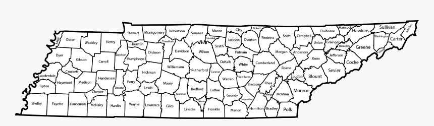 Map Of Tennessee Counties, HD Png Download, Free Download