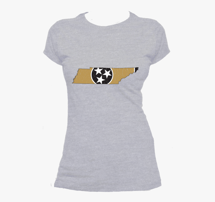 Tennessee Flag State Outline Gold Womens Short Sleeve - Crest, HD Png Download, Free Download