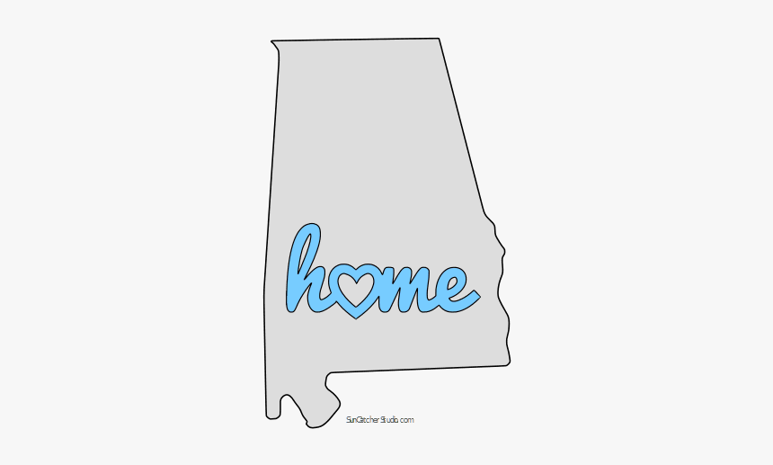 Alabama Home Heart Stencil Pattern Template Shape State - Poster, HD Png Download, Free Download