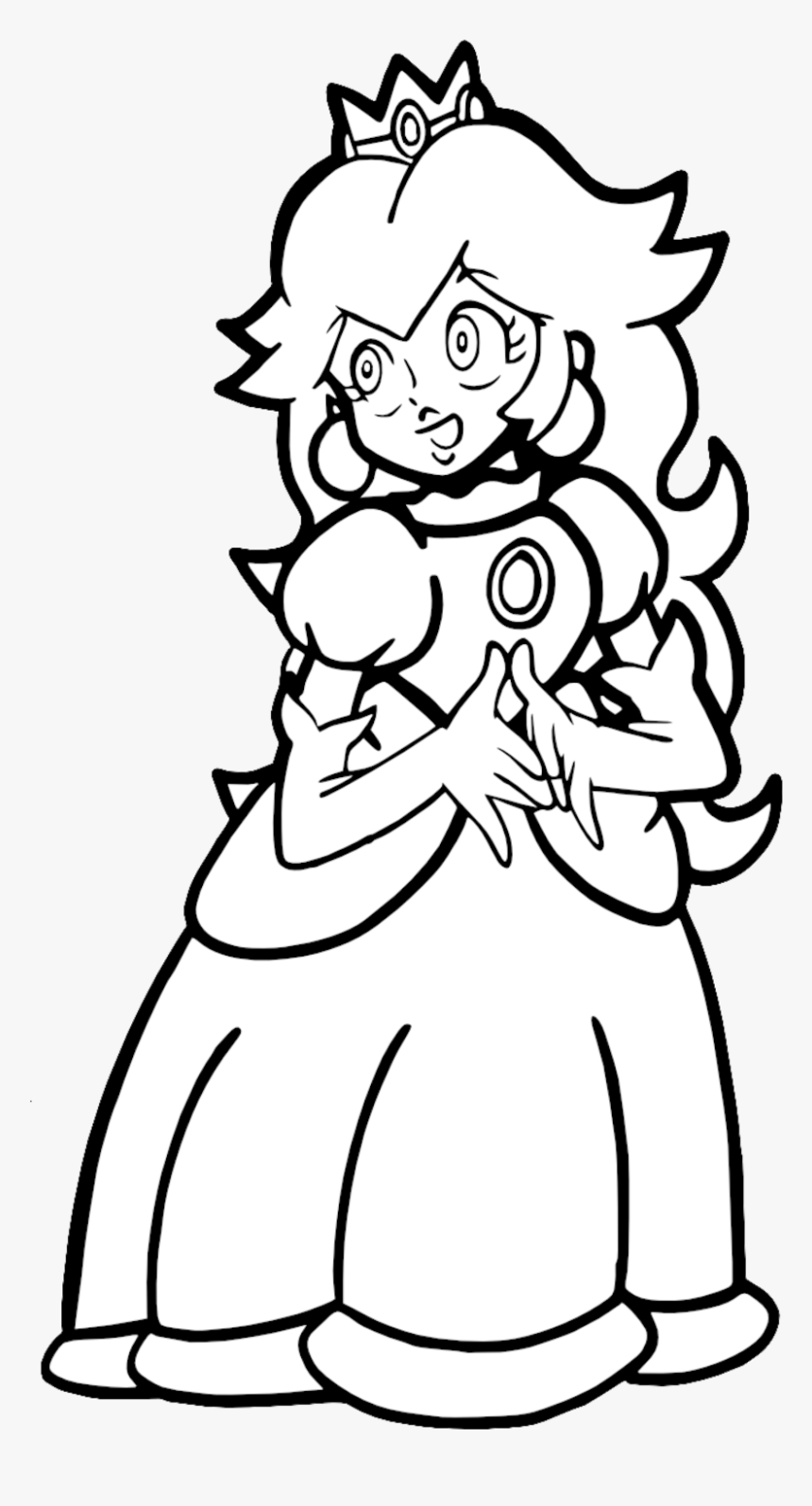 Clip Art Mario And Luigi Coloring Pages - Coloring Pages Princess Peach, HD Png Download - kindpng