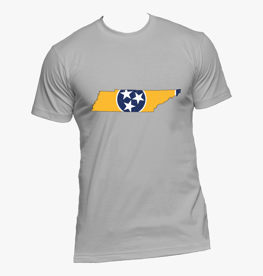 Tennessee Flag State Outline Yellow Mens Short Sleeve - T-shirt, HD Png Download, Free Download