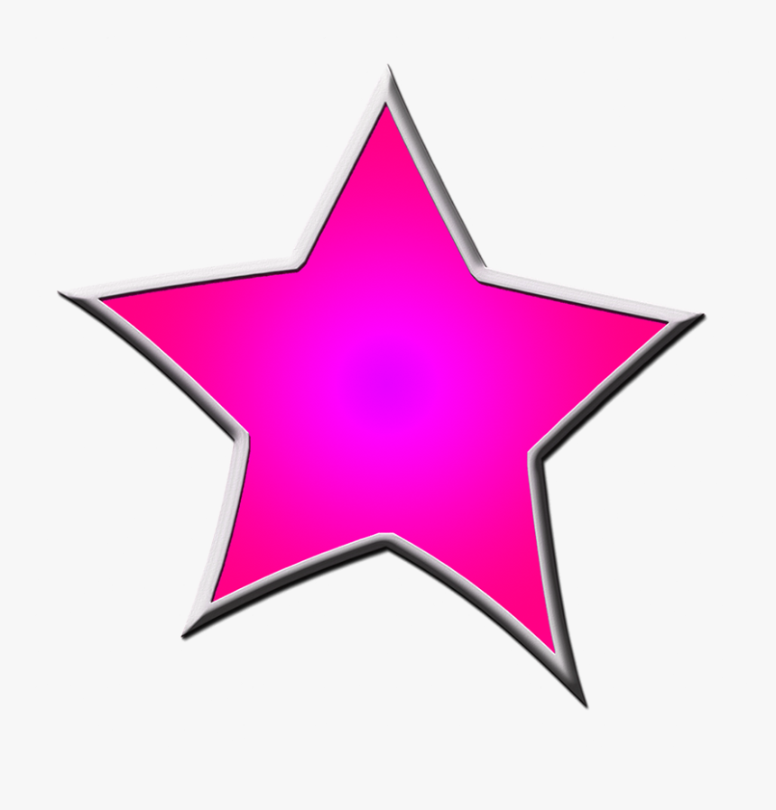 Pink Framed Star Drawing - Clipart Blue Star, HD Png Download, Free Download