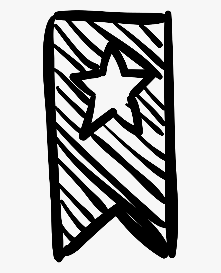 Bookmark Sketch With A Star, HD Png Download, Free Download