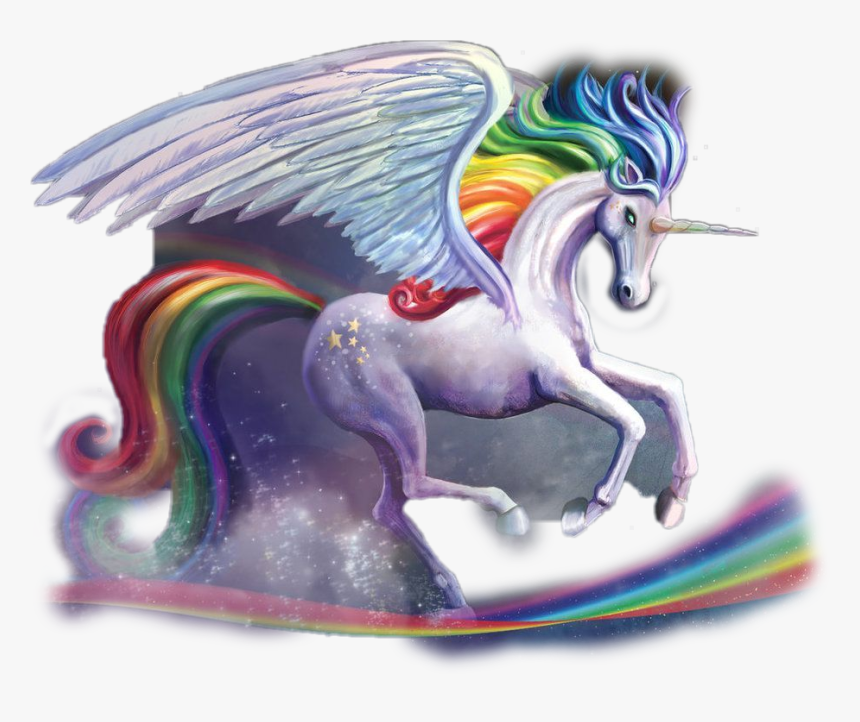 #unicorn #rainbow🌈 #rainbowbrite - White Horse With Purple Mane, HD Png Download, Free Download