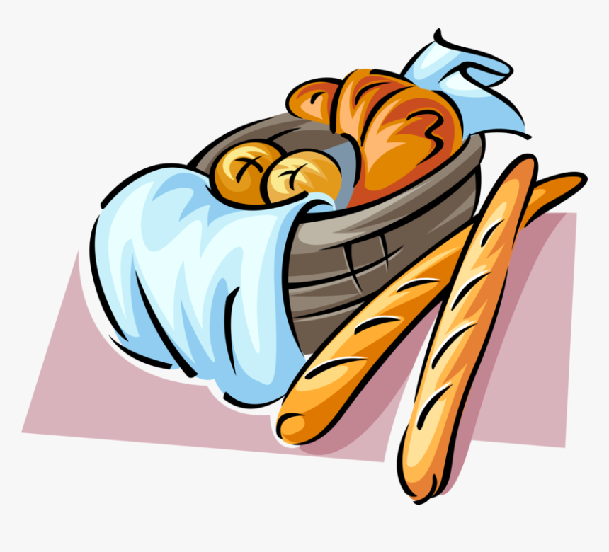 Vector Illustration Of Fresh Baked French Baguette - Baguette And Croissant Clipart, HD Png Download, Free Download
