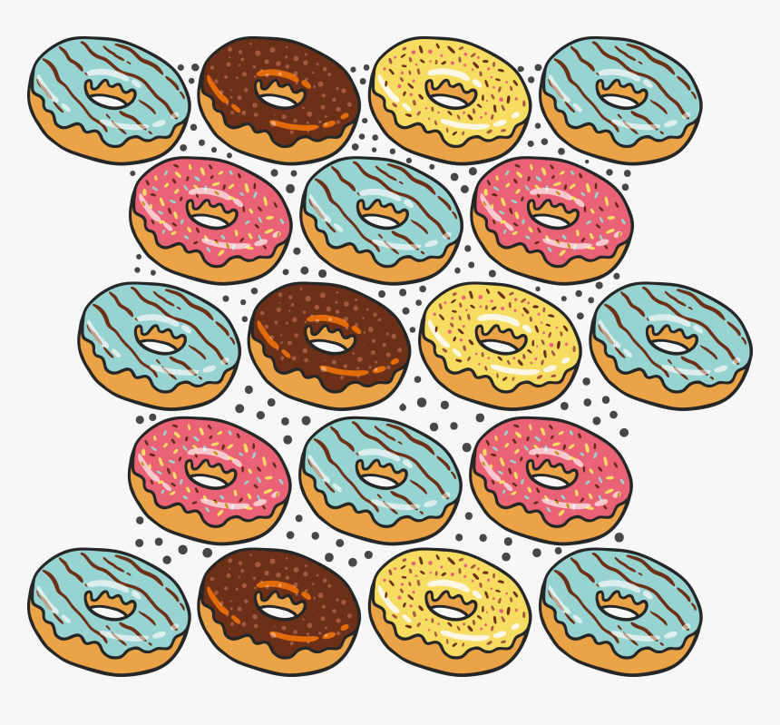 Bread Clipart Juice - Donut Clip Art Pattern, HD Png Download, Free Download