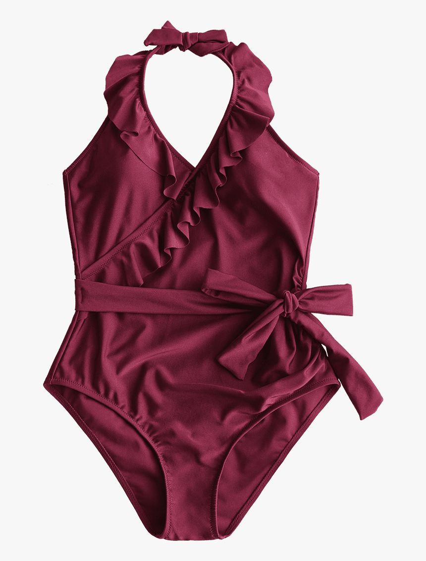 Transparent Ruffles Png - Self Tie Ruffles One Piece Swimwear, Png Download, Free Download