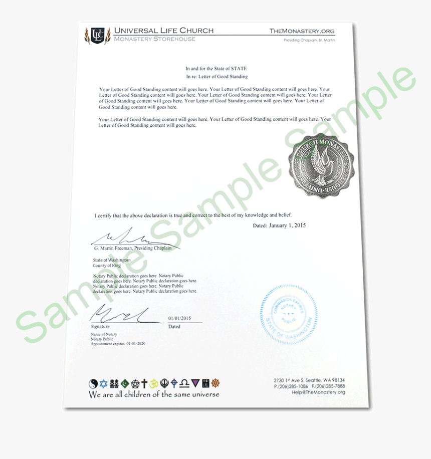 Transparent Letter Paper Png - Certificate Of Good Standing Letter, Png Download, Free Download