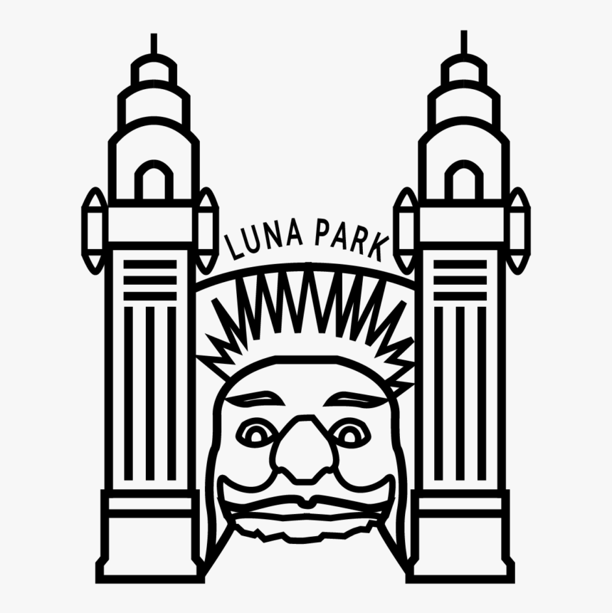 Luna Park Line Drawing, HD Png Download, Free Download