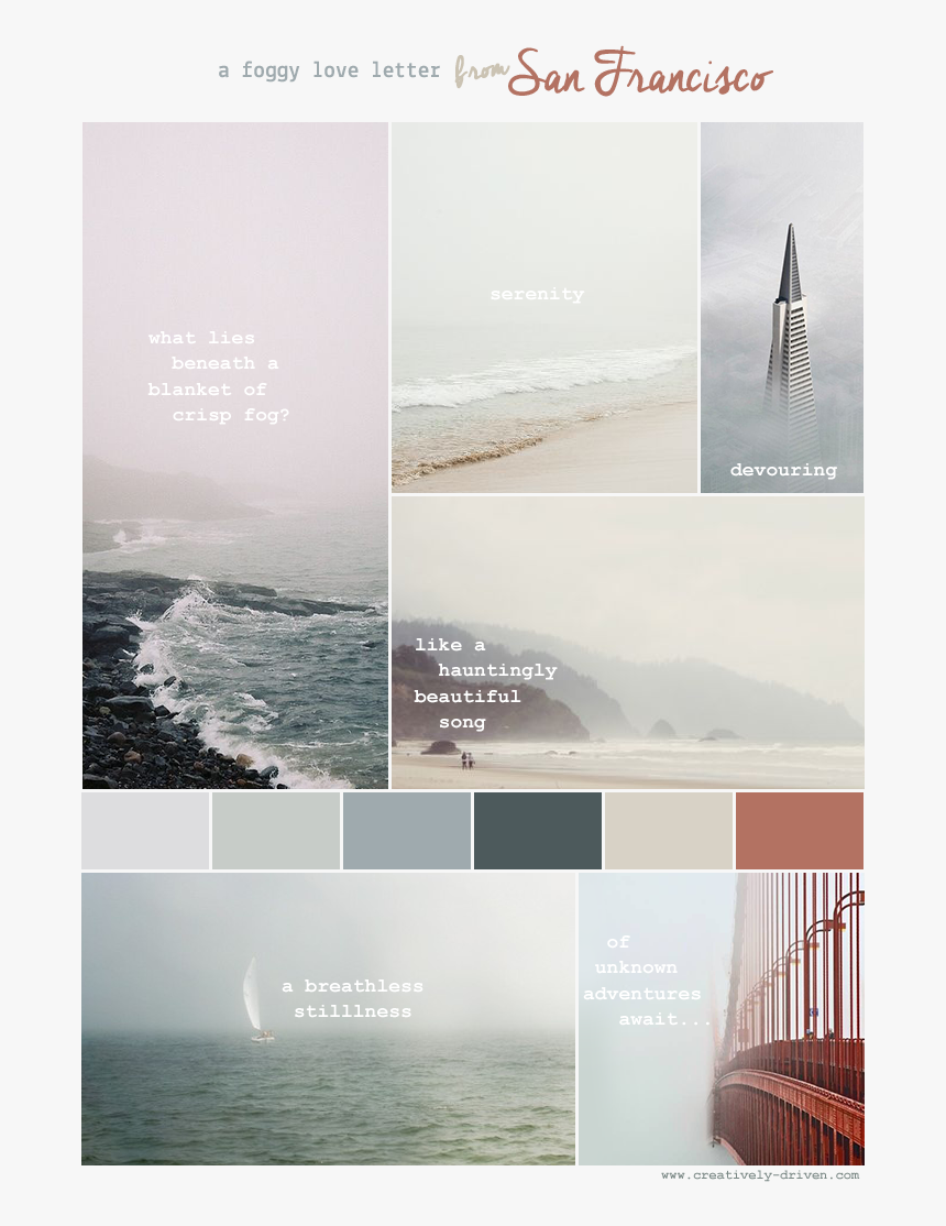 Foggyloveletter - San Francisco Color Palette, HD Png Download, Free Download