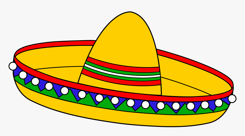 Colorful Mexican Sombrero Hat Free Clip Art Clipart - Transparent Background Sombrero Clipart, HD Png Download, Free Download