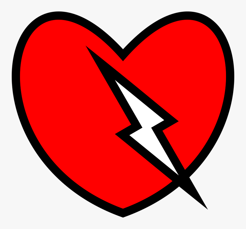 Heart, Love, Care, Red, Thunder, Bolt, Light, Energy - Heart With Electricity, HD Png Download, Free Download