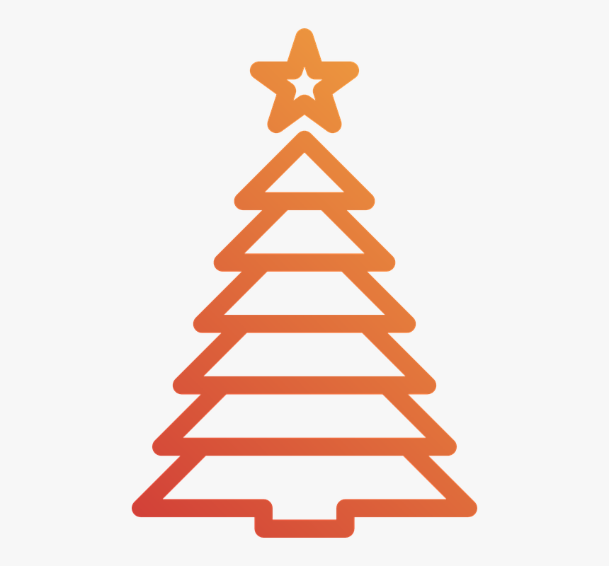 Christmas Tree, Holidays, Christmas, Pine, Icons - Orange Christmas Tree Png, Transparent Png, Free Download