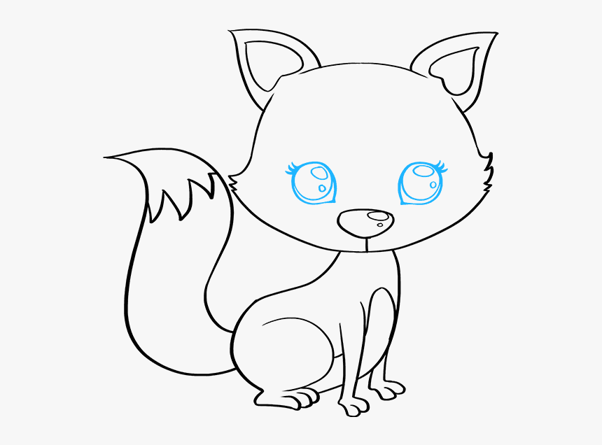 How To Draw Baby Fox - Step By Step How To Draw A Baby Fox, HD Png Download, Free Download