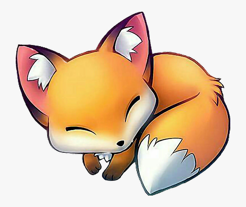 Babyfox Fox Cutefox Sweet Cute Sleep Babyanimal - Transparent Fox Kawaii, HD Png Download, Free Download