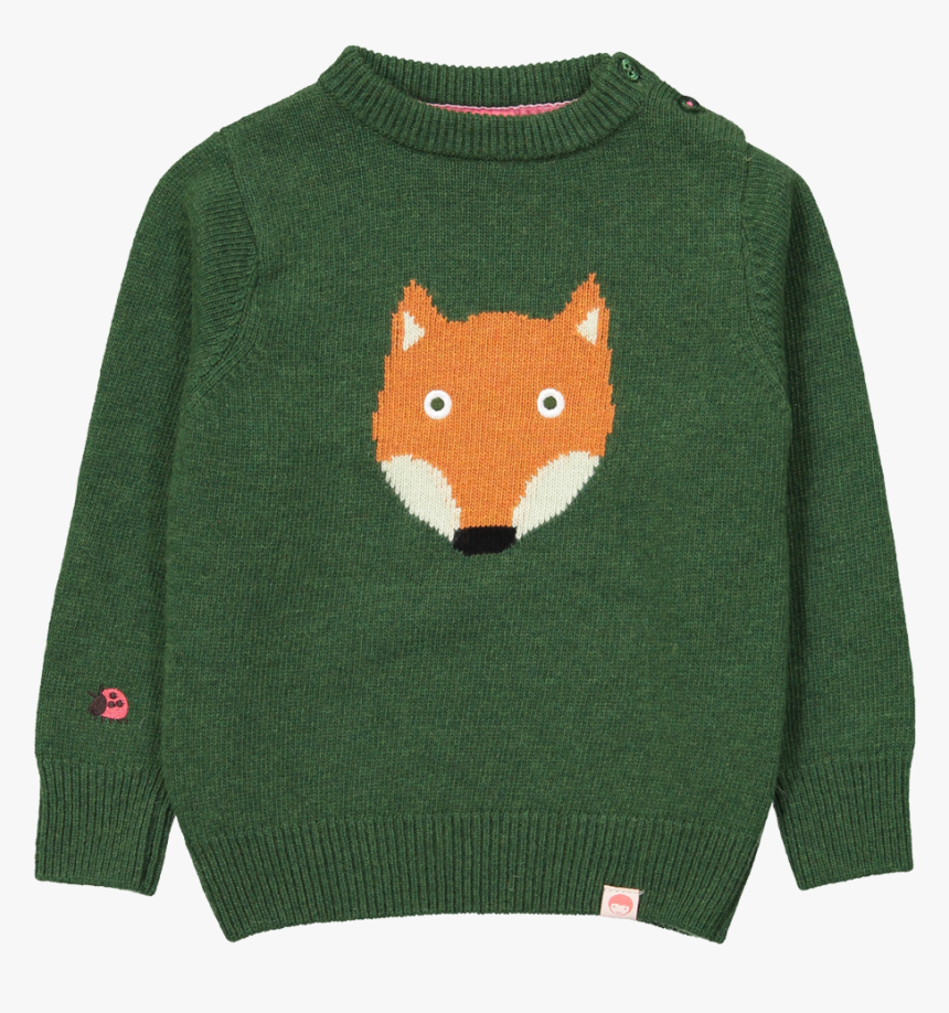 Transparent Baby Fox Png - Tootsa Macginty Fox Jacquard Knit Jumper Green, Png Download, Free Download
