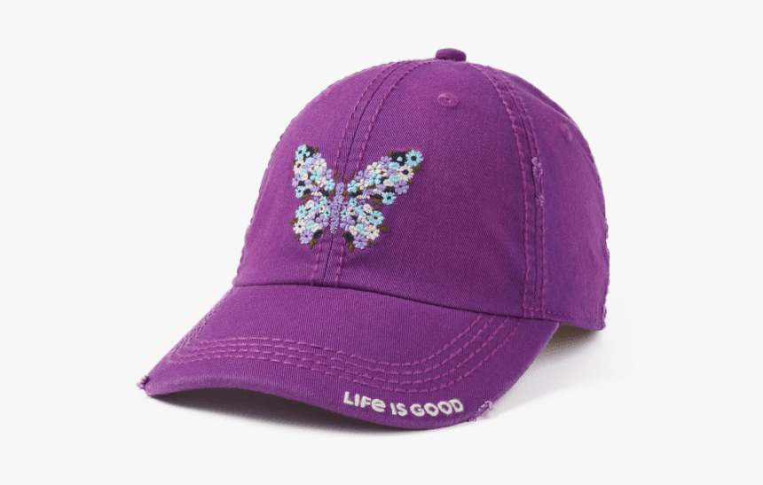Butterfly Flowers Sunwashed Chill Cap - Baseball Cap, HD Png Download, Free Download