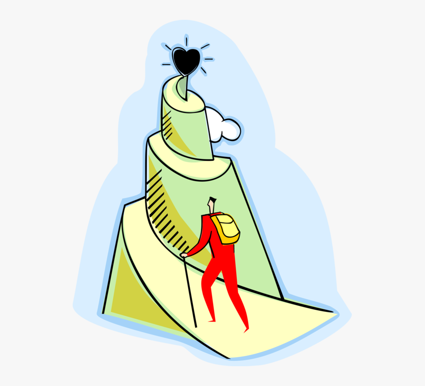 Vector Illustration Of Businessman Climbing Mountain - Man Climbing Mountain Clipart, HD Png Download, Free Download