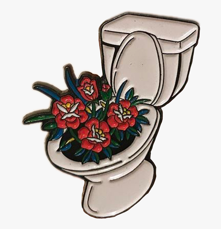 #toilet #flowers #pin #art #grunge #tumblr #icon #trash - Grunge Tumblr Stickers Png, Transparent Png, Free Download