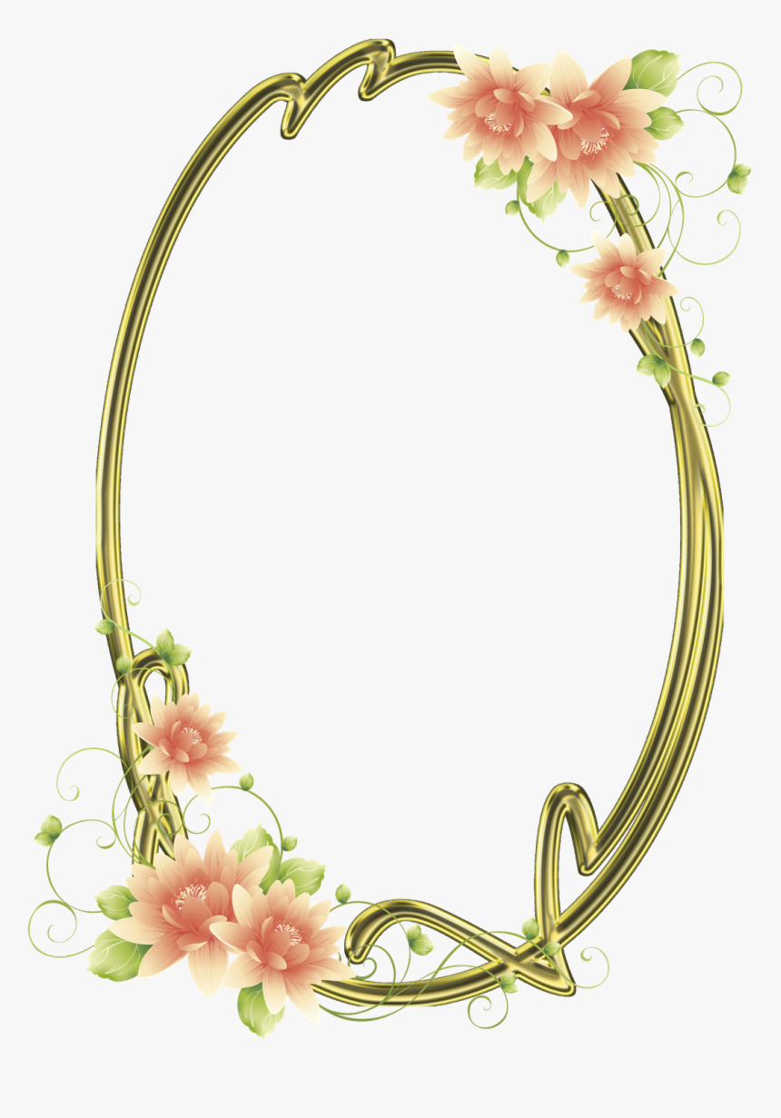 Oval Flower Frame Png, Transparent Png, Free Download