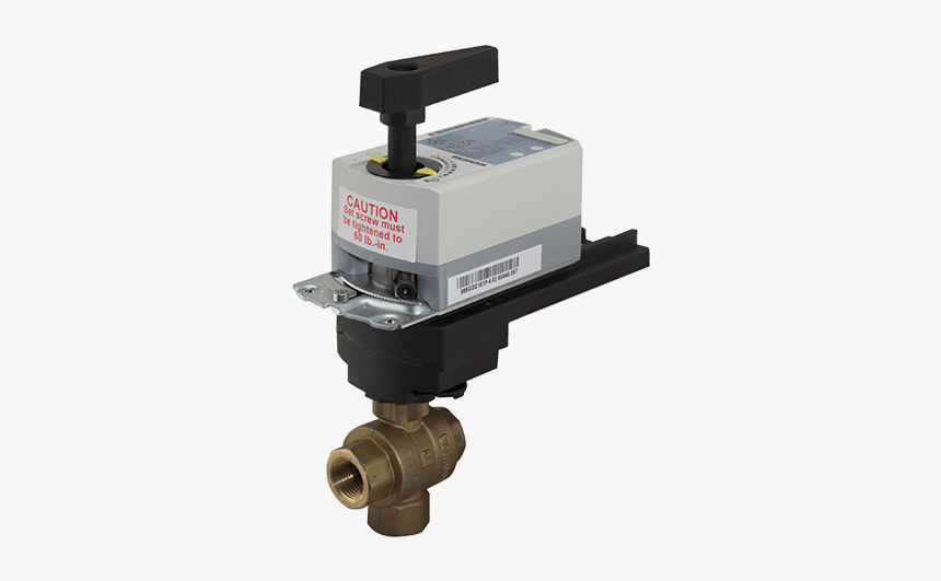 3 Way Siemens Ball Valve With Modulating Siemens Actuator - 3 Way Valve Actuator Siemens, HD Png Download, Free Download