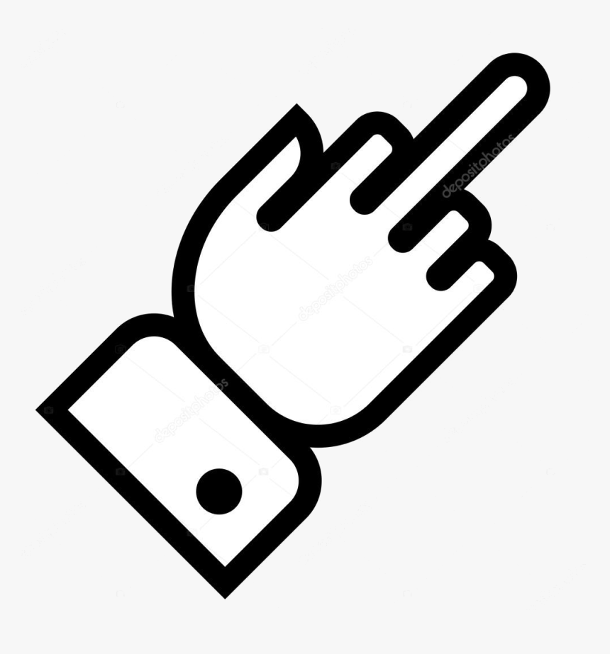 Middle Finger Clipart Outline Hand Showing Transparent - Outline Of Middle Finger, HD Png Download, Free Download