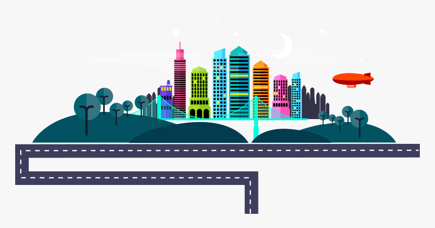 Cartoon City Png - City Background Flat Png, Transparent Png, Free Download