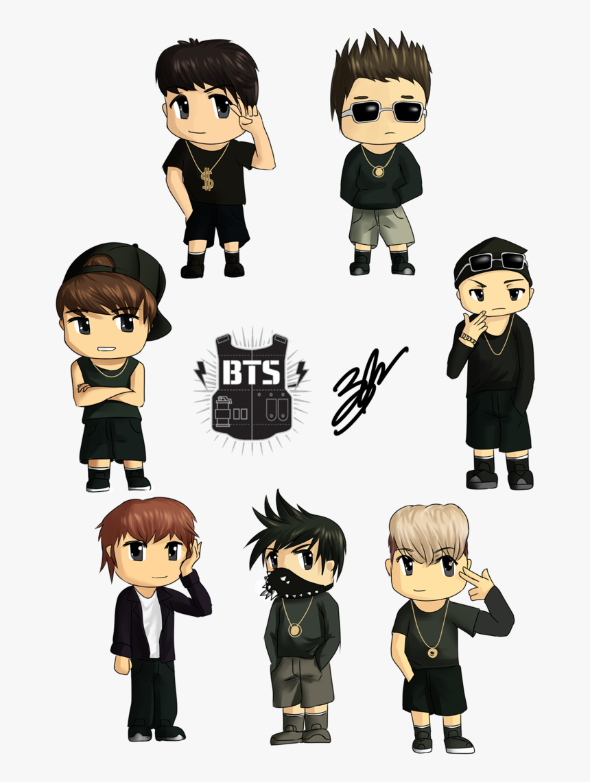 Bts By Eru-sennin Boy Cartoon Characters, City Life, - Bts As Cartoon Characters, HD Png Download, Free Download